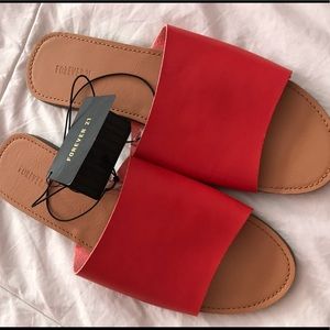 Forever 21 Tomato Red Slides